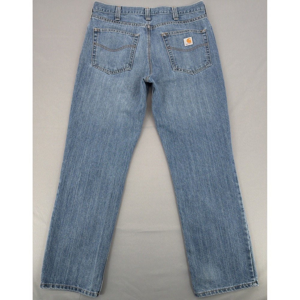 Carhartt Relaxed Fit Jeans Men's 36x32 Blue Straight Leg Workwear Denim - Picture 2 of 8